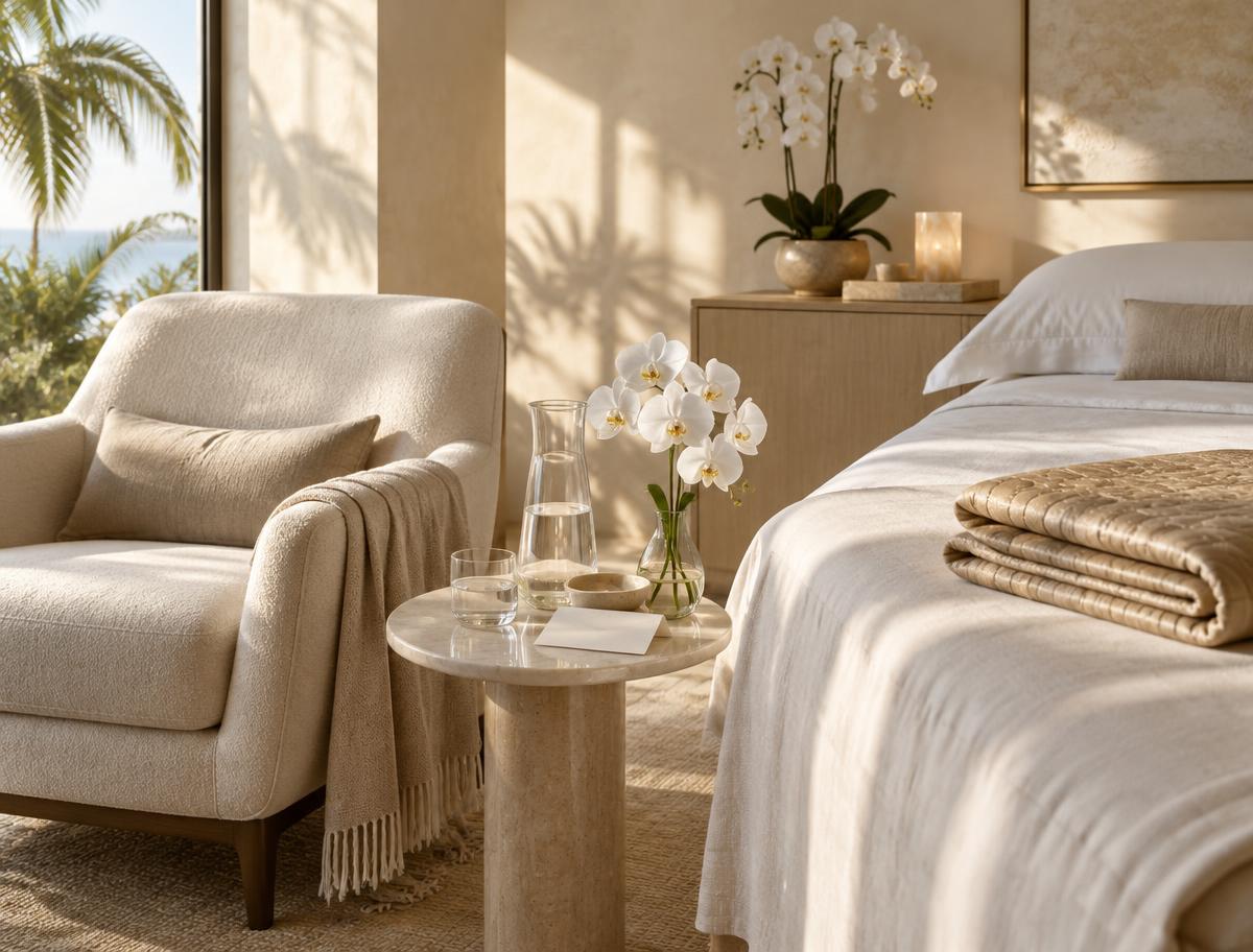 A serene private recovery room arranged for rest